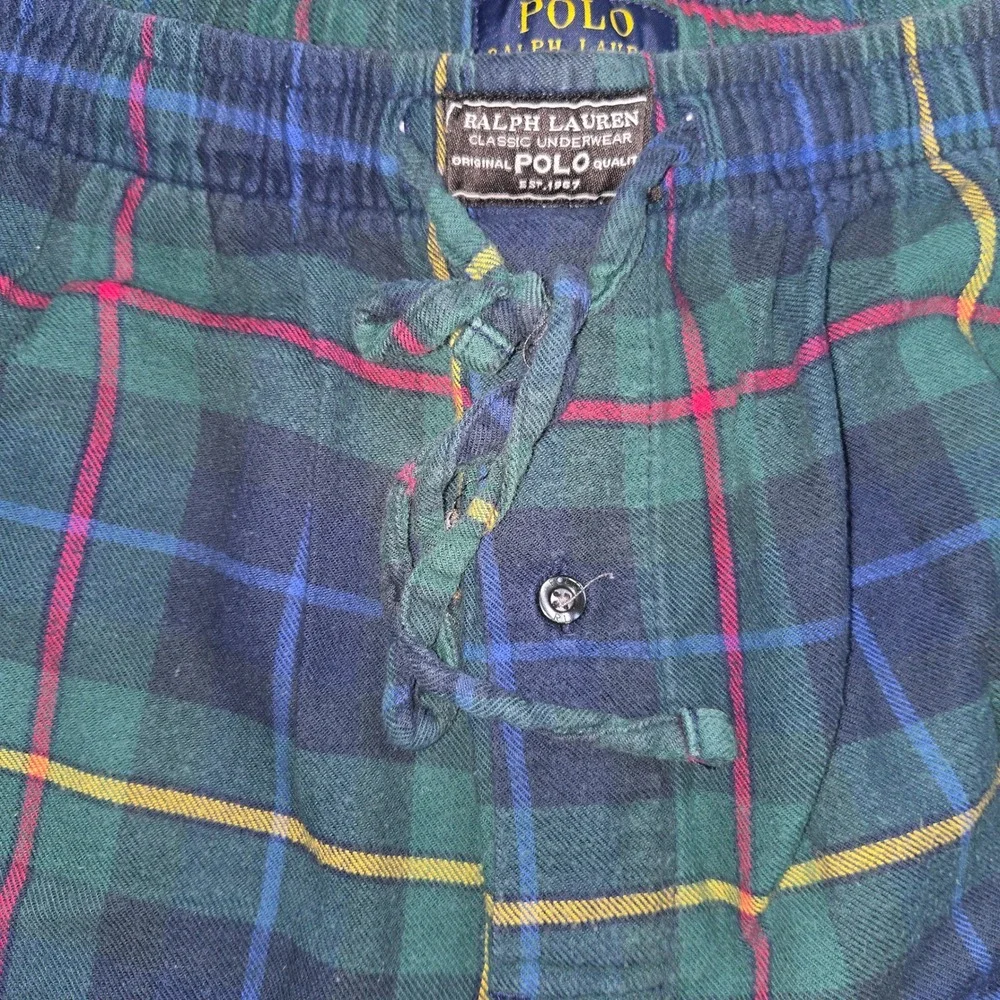 Polo Ralph Lauren Mens XL Green Blue Tartan Plaid Flannel Pajama Pants Cotton